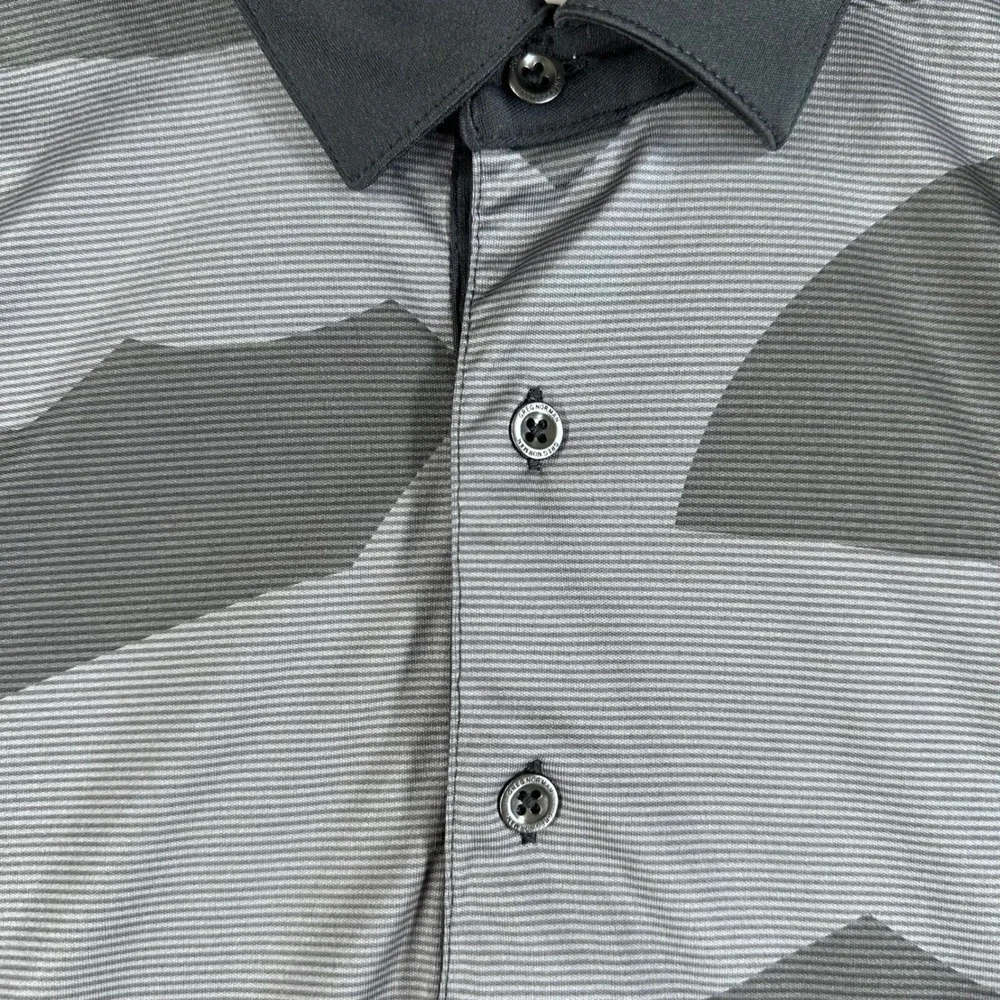 Greg Norman ML75 Play Dry Mens XL Grey Black Shark Camo Golf Polo Shirt GNS2K461